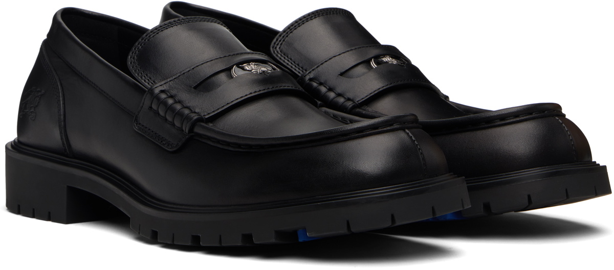Burberry Black Leather Rogue Loafers