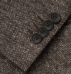 Canali - Brown Slim-Fit Unstructured Herringbone Wool-Blend Blazer - Brown