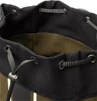 Bottega Veneta - Intrecciato Leather-Trimmed Striped Canvas Backpack - Men - Army green