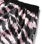 TOM FORD - Velvet-Trimmed Zebra-Print Stretch-Silk Satin Boxer Shorts - Pink