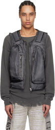 Who Decides War Gray Organza Bullet Point Vest