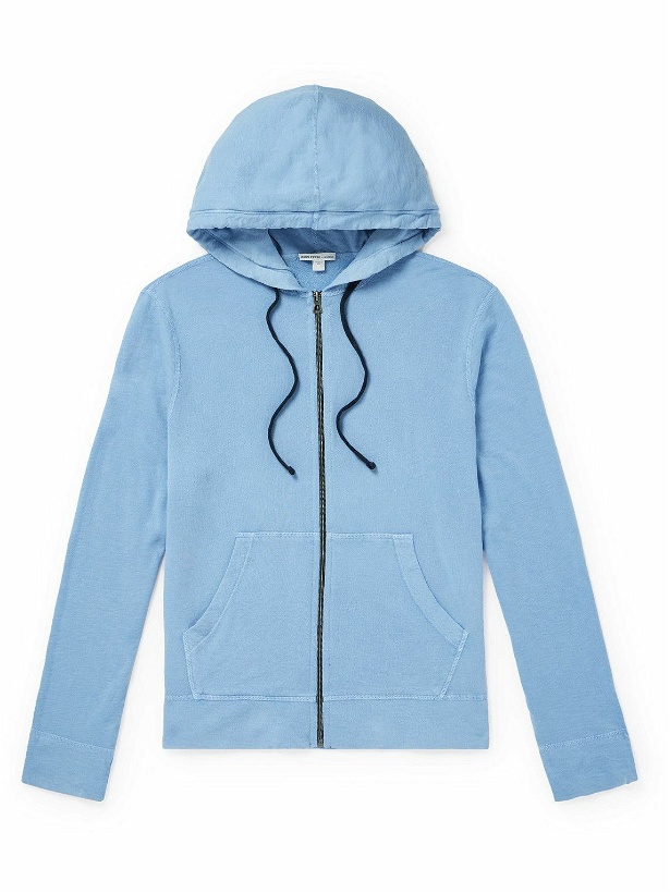 Photo: James Perse - Supima Cotton-Jersey Zip-Up Hoodie - Blue