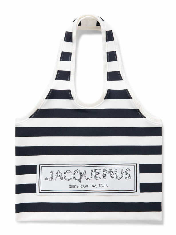 Photo: Jacquemus - Le Sac Marcel Logo-Appliquéd Striped Stretch-Knit Tote Bag