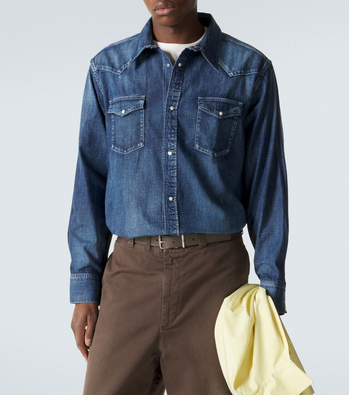 Visvim Social Sculpture faded denim shirt