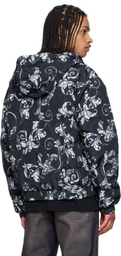 Versace Jeans Couture Black Barocco Reversible Down Jacket