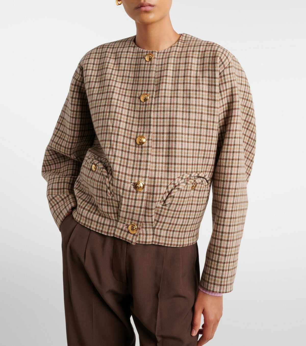 Blazé Milano Altai checked wool and cashmere jacket
