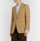 Gucci - Logo-Jacquard Virgin Wool Blazer - Brown