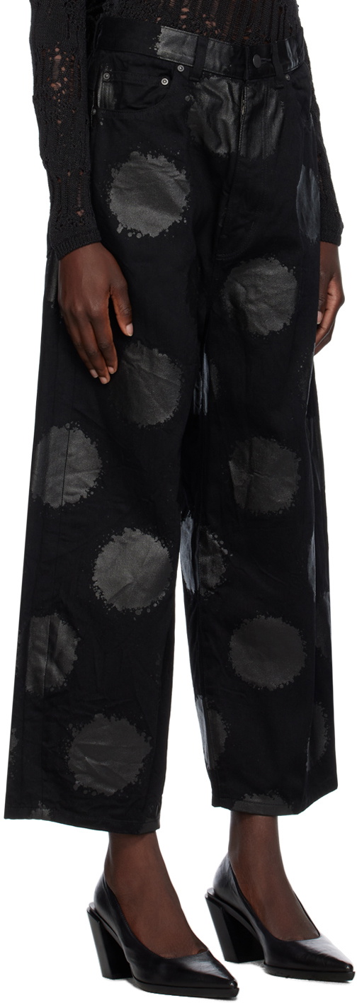 Y's Black Printed Jeans