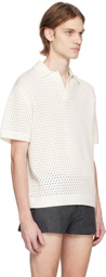 King & Tuckfield Off-White Open Placket Polo