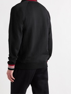 ORLEBAR BROWN - Isar Striped Loopback Cotton-Jersey Half-Zip Sweatshirt - Black