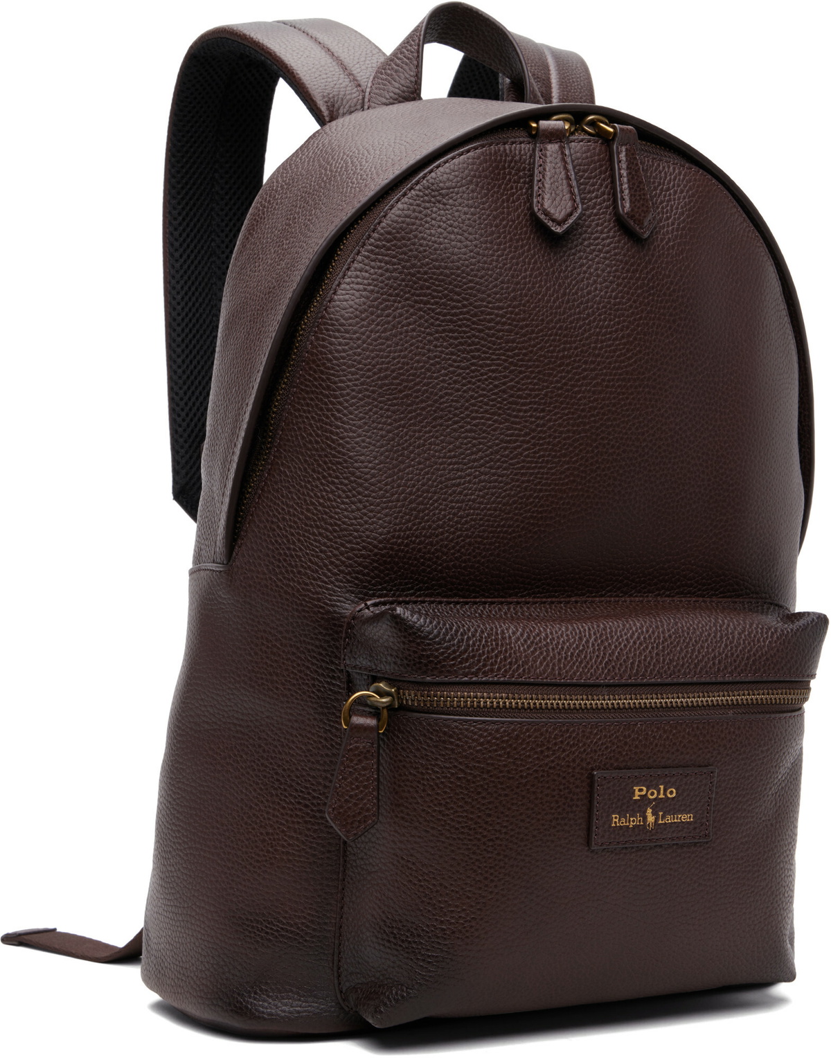 Polo Ralph Lauren Brown Pebbled Leather Backpack
