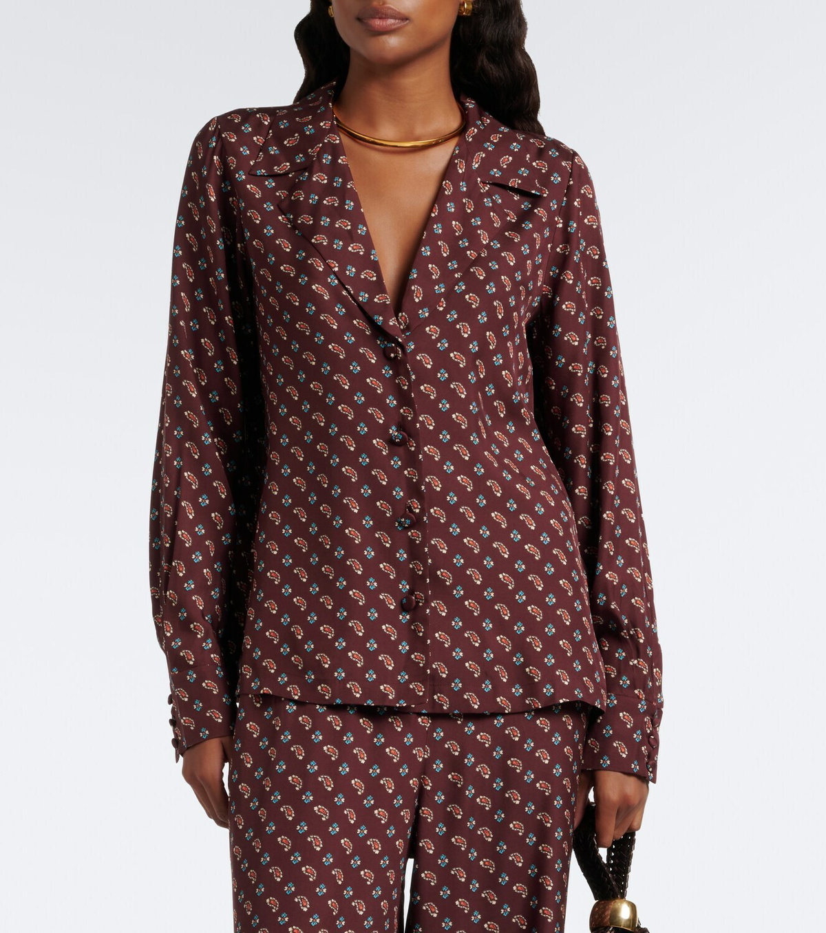 Dôen Rania paisley silk-blend blouse