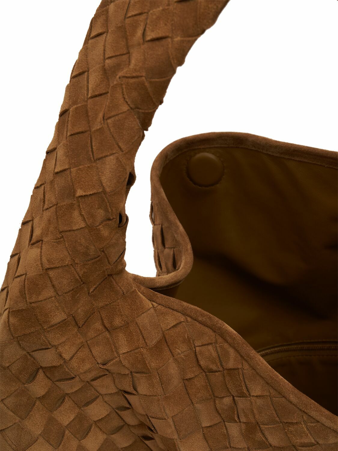 BOTTEGA VENETA LARGE SUEDE HOP BAG【関税送料込】 Bottega Veneta Hop Large Suede Shoulder Bag - Intrecciato