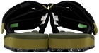 Suicoke Black & Khaki MOTO-Cab-ECO Sandals