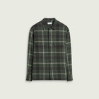 Universal Works Men's Washed Check Utility Shirt in Olive