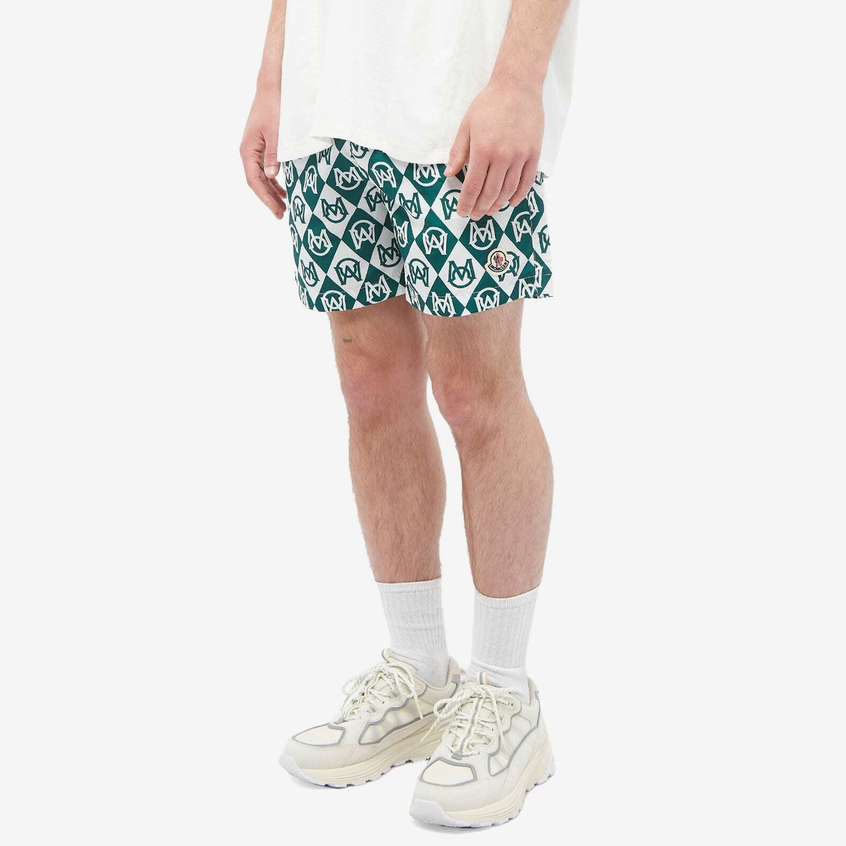 Moncler Monogram-Print Swim Shorts