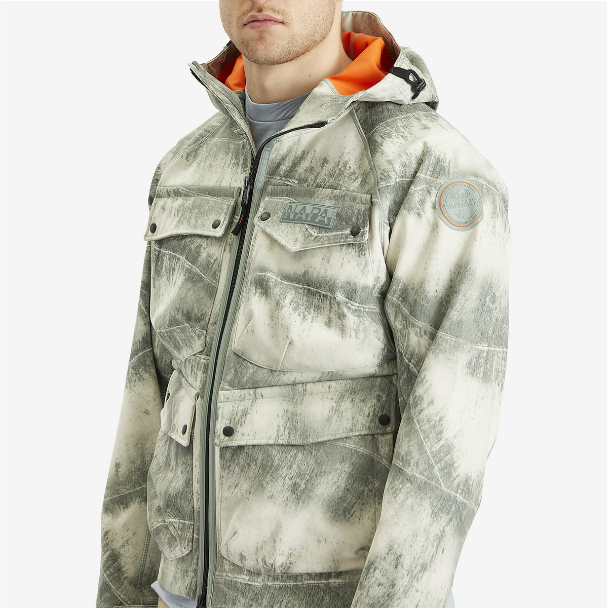 Napapijri Men's Multi Pocket Soft Shell Jacket in Aop Fcp