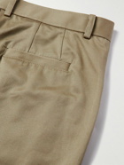 Thom Browne - Straight-Leg Striped Satin-Trimmed Cotton-Twill Trousers - Neutrals