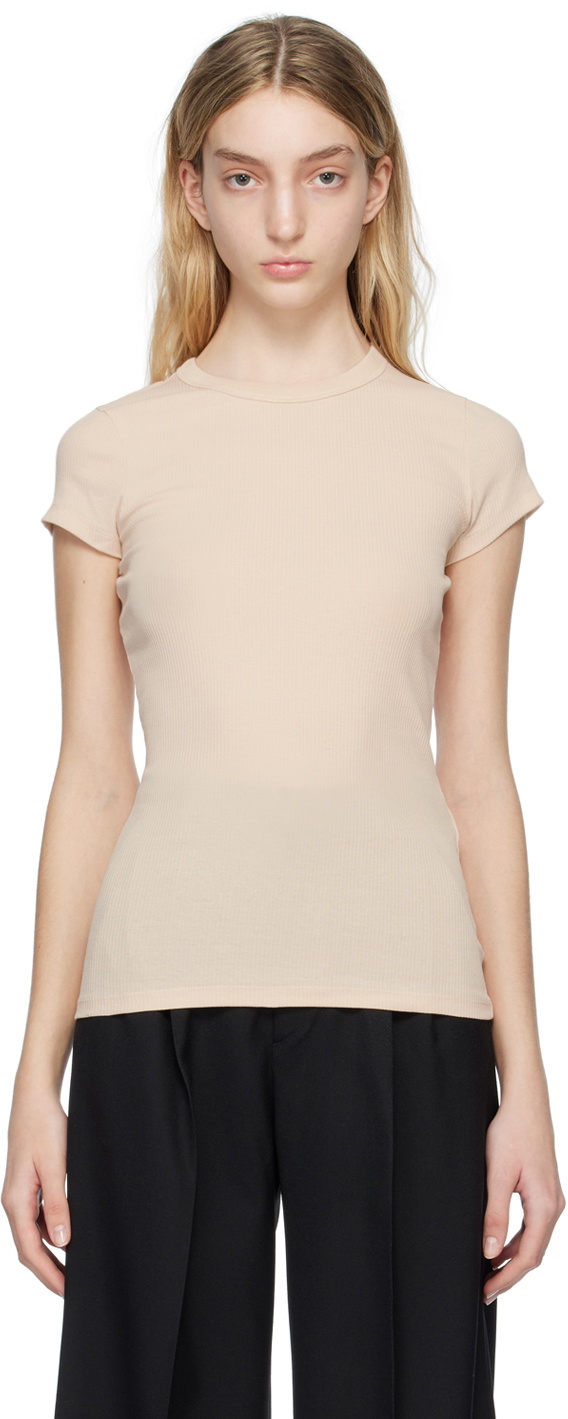 Filippa K Beige Fine Rib T-Shirt