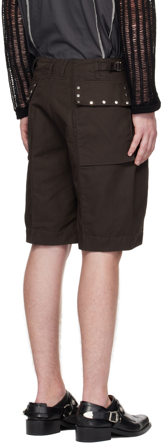 NVRFRGT Gray Studded Shorts