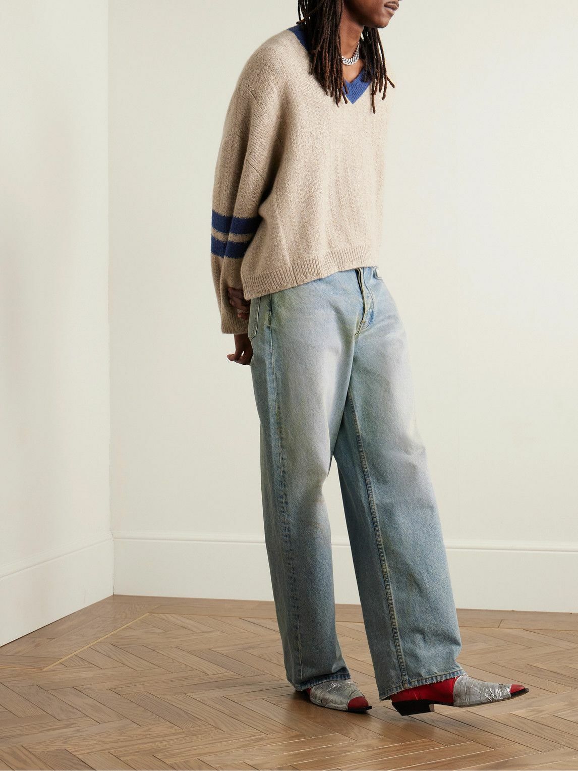 Enfants Riches Déprimés - Wide-Leg Distressed Jeans - Blue Enfants Riches Déprimés - Wide-Leg Distressed Jeans - Blue