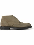 Mr P. - Andrew Split-Toe Shearling-Lined Waxed-Suede Chukka Boots - Green