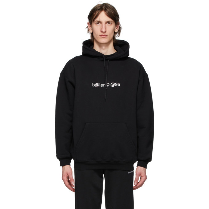 Photo: Balenciaga Black Logo Medium Fit Hoodie