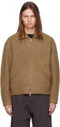 lesugiatelier Brown Wool Bomber Jacket