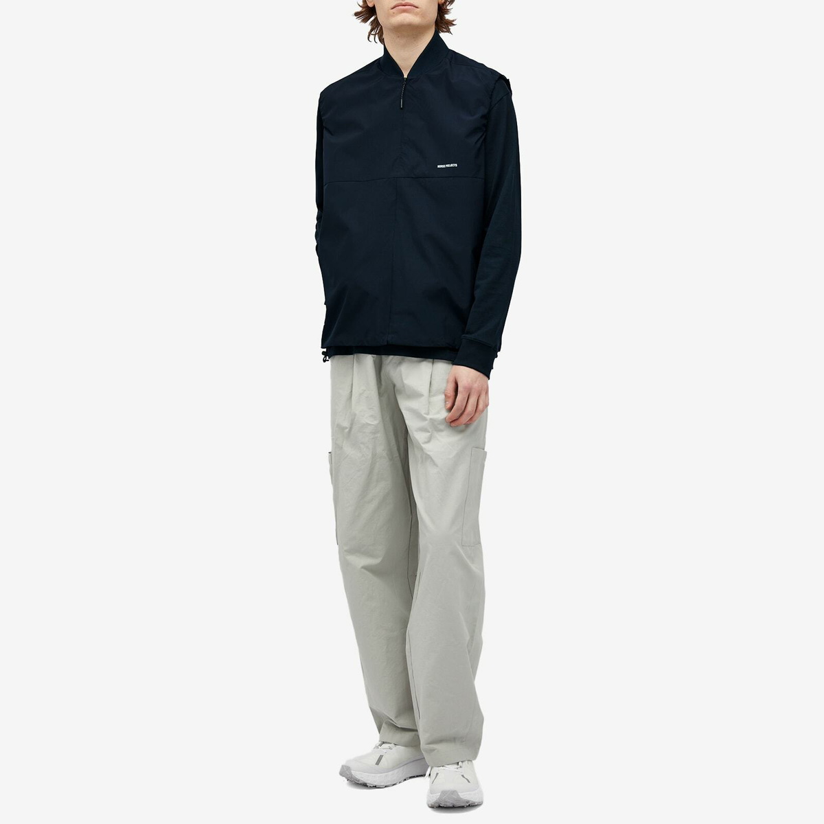 Norse Projects Men's Gore-Tex Infinium Bomber Jacket Gilet in Dark Navy