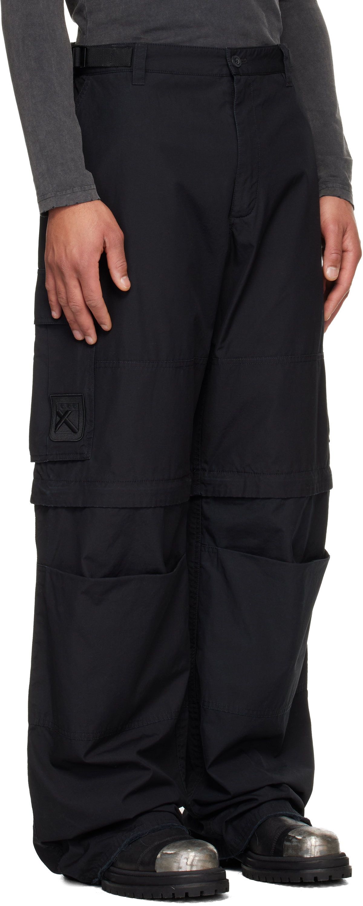 032c Black Double-Edged Sword Cargo Pants