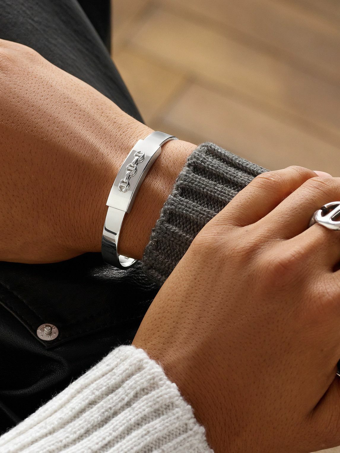 HOORSENBUHS - Slot Logo-Embossed Sterling Silver Cuff - Silver