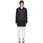 Junya Watanabe Navy Wool Levis Edition Gabardine Coat