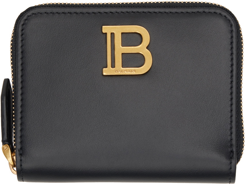 Balmain Black B-Buzz Leather Wallet Balmain