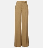 Max Mara Linen and silk twill wide-leg pants