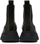 GANNI Green Leather Chelsea Boots
