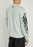 Warren Lotas Serenity Reaper Printed Long Sleeve Cotton top Grey