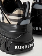BURBERRY - Rubber-Trimmed Checked Cotton Sneakers - Brown - EU 40
