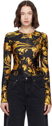Versace Jeans Couture Black & Gold Lycra Bodysuit