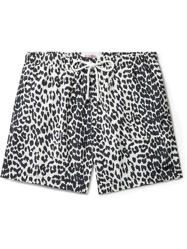 Photo: Solid & Striped - The Classic Short-Length Leopard-Print Swim Shorts - Black