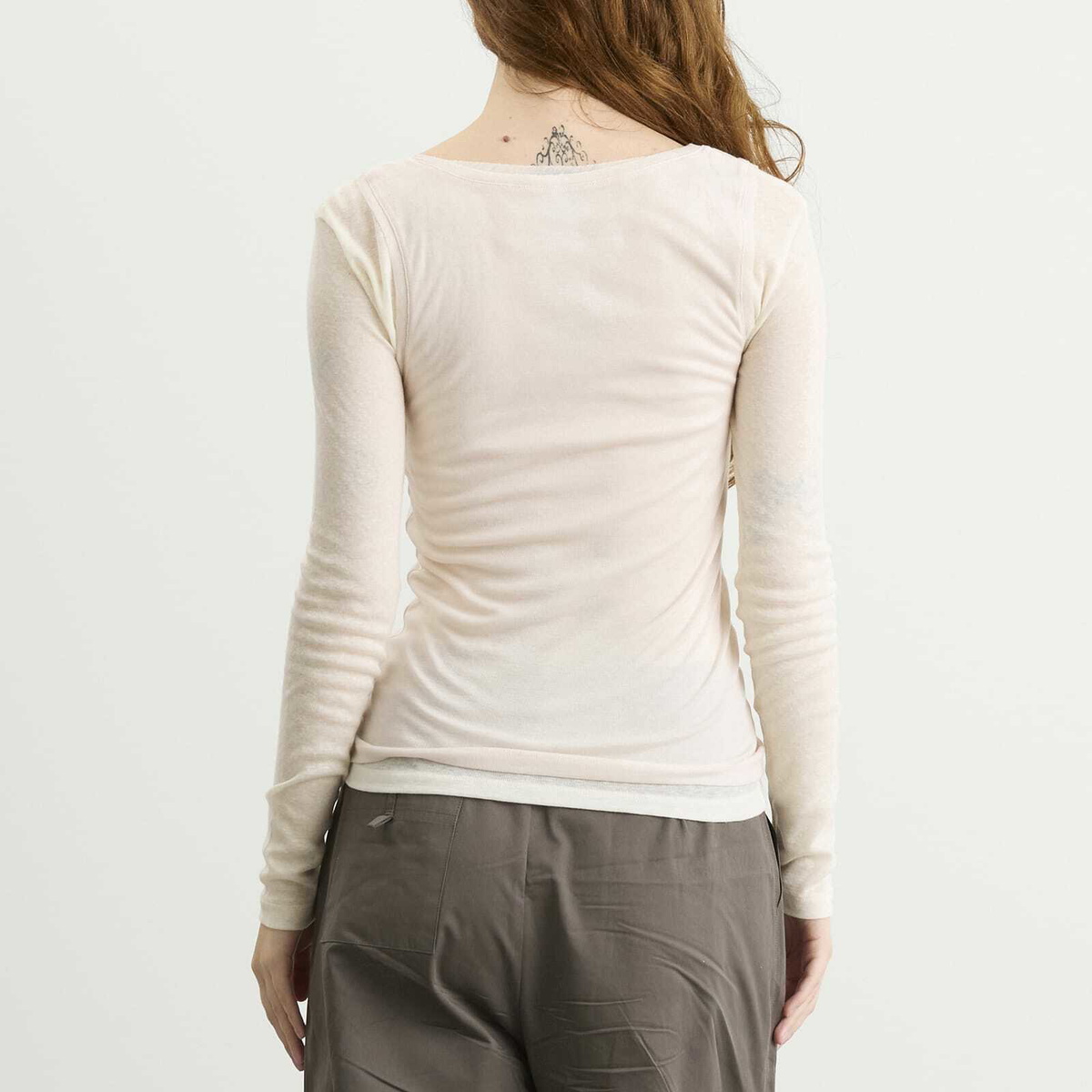 Fruity Booty Women's Double Layer Long Sleeve Top in Cream