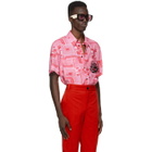 SSENSE WORKS SSENSE Exclusive Jeremy O. Harris Pink Print Rose Bowling Shirt