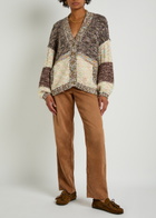 Free People Isabella Colourblock Knitted Cardigan Brown