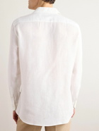 Brunello Cucinelli - Camp-Collar Linen Shirt - White