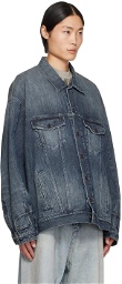 Balenciaga Blue Deconstructed Denim Jacket