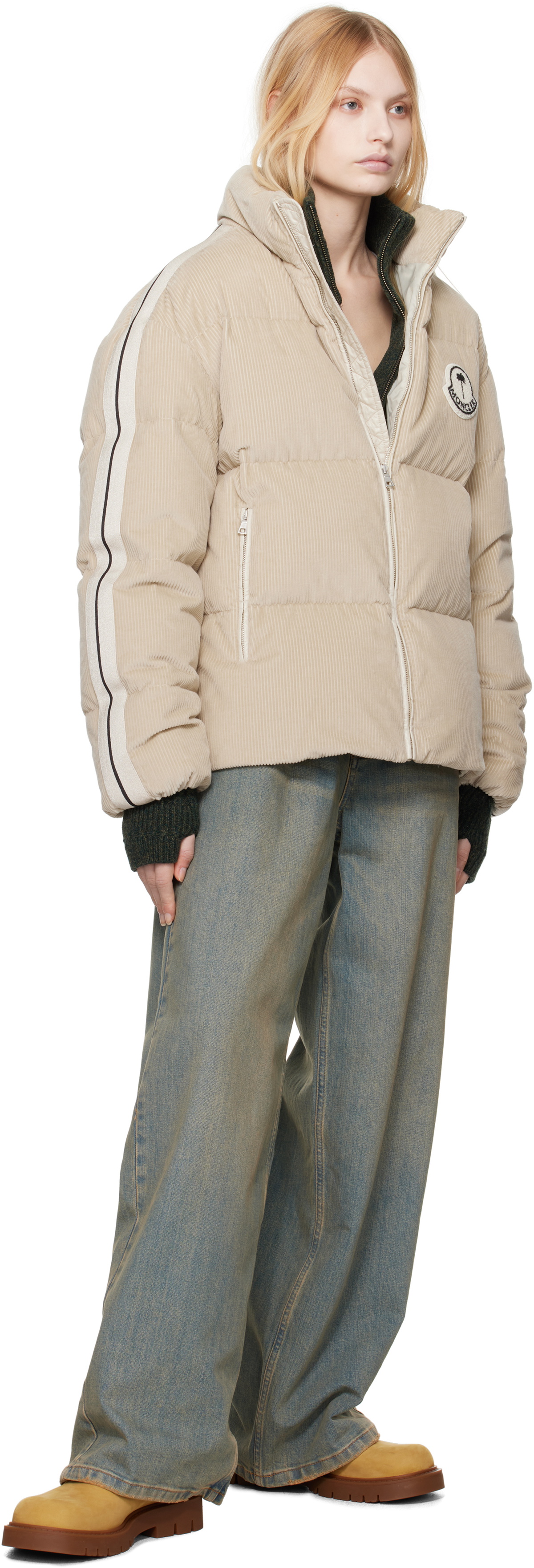 Moncler Genius Moncler x Palm Angels Beige Abrolhos Down Jacket