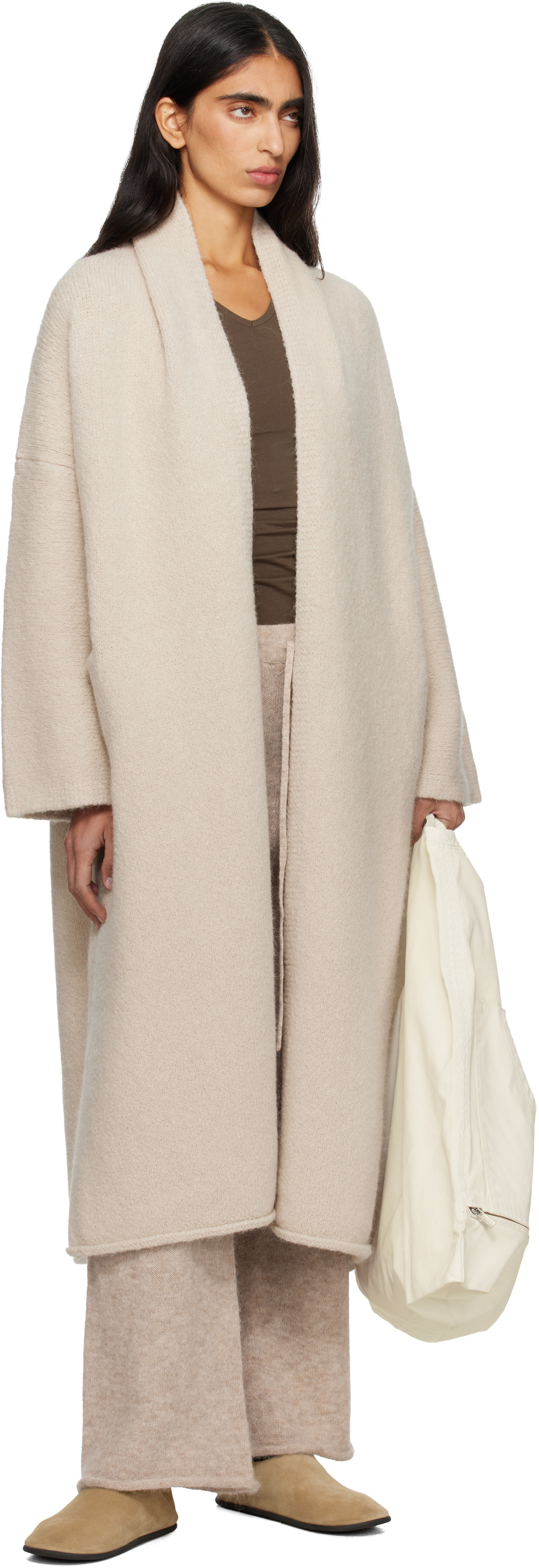 Lauren Manoogian Off-White Long Shawl Cardigan