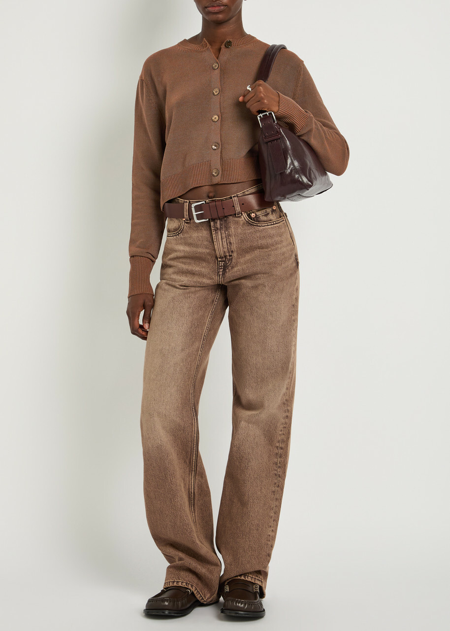 Our Legacy Micro Cotton-blend Cardigan Brown