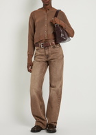 Our Legacy Micro Cotton-blend Cardigan Brown