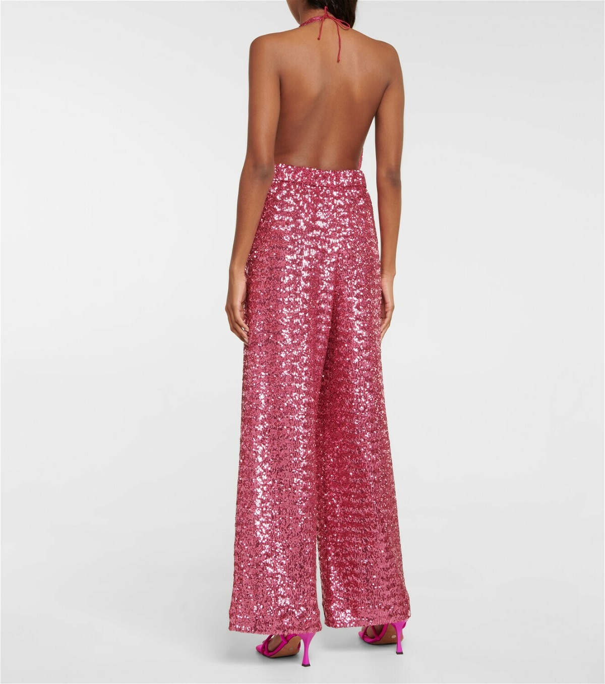 Oseree - Sequin high-rise wide-leg pants