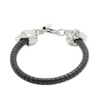 Alexander McQueen Men's T-Bar Skull Bracelet in Black